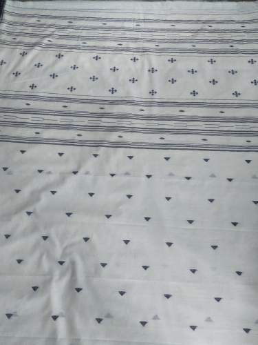 New Collection White And Black Plain Jamdani Saree