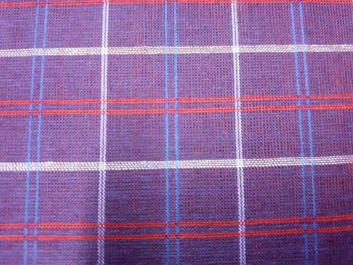 Purple Cotton Chex Fabric Wholesaler