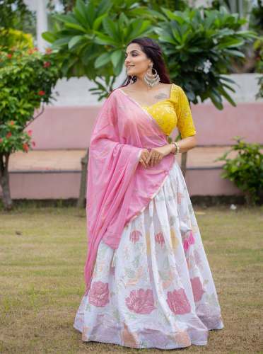 Georgette Lehenga Choli With Embroidered Tassel