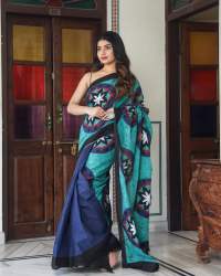 Mul Cotton Hand Printed Saree For Ladies