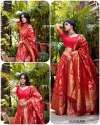 New Arrival Red Banarasi Silk Lehenga For Women thumb 3