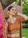 Artful Orange Color Pure Silk Lehenga  thumb 4