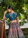 Beauteous Rama Color Lino Silk Lehenga thumb 1