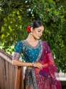 Beauteous Rama Color Lino Silk Lehenga thumb 2