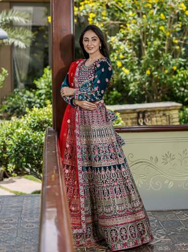 Divine Green Color Bridal Lehenga  by Chansi Trendz