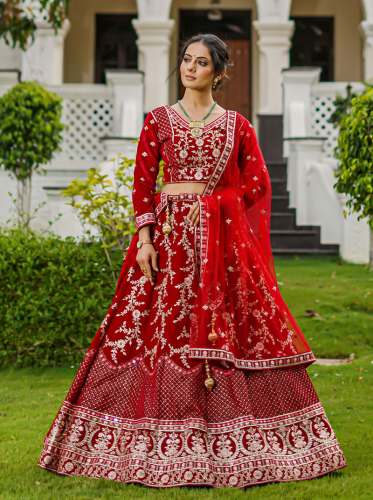Exquisite Red Color Lehenga by Chansi Trendz