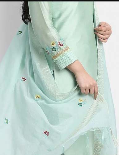 Hand Embroidered Chanderi Suit 
