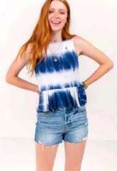 Cotton Tie and Die Sleeveless Top 