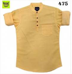 Mens Short Kurta Style Cotton Shirt 