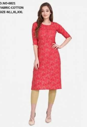 Casual Wear Cotton Straight Kurti  by Ved Enterprise