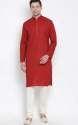 plain-red-knee-length-mens-kurta