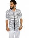 Black and White Printed Men Shirt 