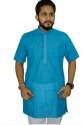 mens-blue-plain-short-kurta
