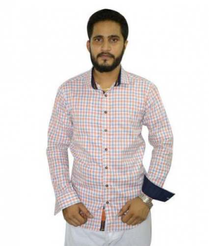 Small Checks Cotton Mens Shirt 