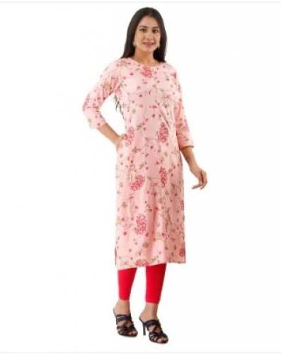 Fancy Peach Rayon Kurti by Yashvi Handicrafts by Yashvi Handicrafts