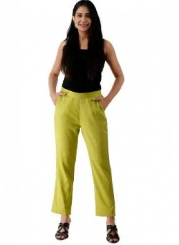 Lemon Green Pocket Style Ladies Pant  by Yashvi Handicrafts