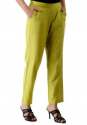Lemon Green Pocket Style Ladies Pant  thumb 1