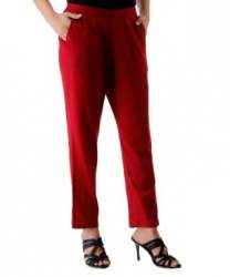 Red Cotton Ladies Pant 