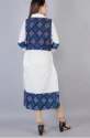 Straight Cotton Kurti With Indigo Jacket  thumb 3