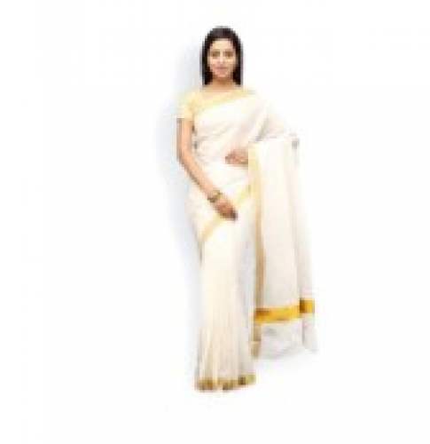 New Collection Kerala Silk White Saree For Women by Dwarkadas Shamkumar