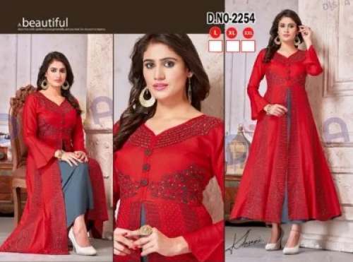 Designer Front Slit Ghera Kurti  by Live Creations