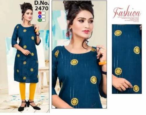 Fancy Blue Rayon Kurti D-2470 by Live Creations