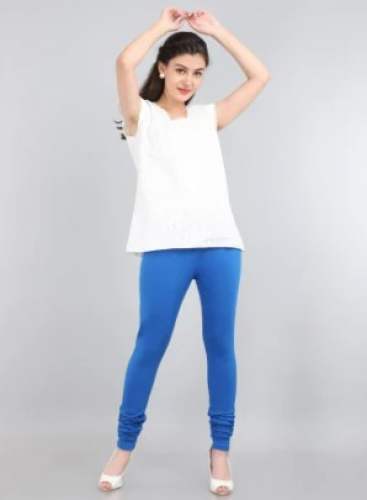 Ladies Blue Cotton Lycra Legging by ESS ARR Kay Garments