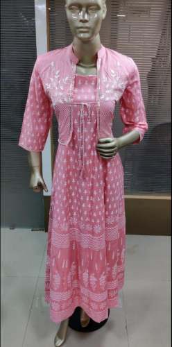 New Collection Pink Kurti Pant Set For Women