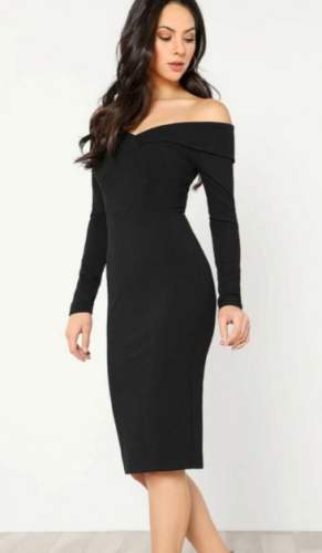 New Bodycone Plain Black One Piece For Ladies by Forever Pretty