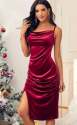 New Collection Solid Velvet Bodycon Maroon Dress