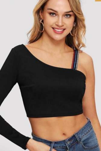 New One Shoulder Crop Top For Ladies by Forever Pretty