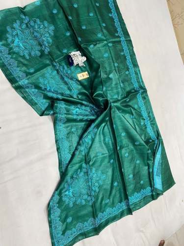 Pure Tussar silk embroidery design saree by Ali textile Bhagalpur