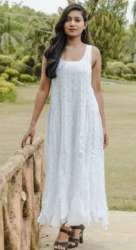 Ladies White Western One Piece Dress