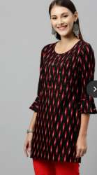 Ikat Print Straight Kurtis