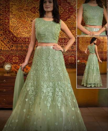 New Arrival Green Embroidery Lehenga Choli by Shahi Pehnawa