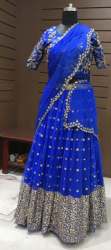 Designer Blue Embroidered Lehenga Choli 