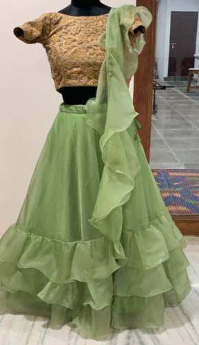 Party Wear Ruffle Lehenga Choli by M S Mall