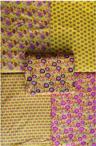 	Multicolour Bagru 100% Cotton Print Fabrics  by Amayra Creations