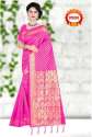 pink,green color designer Minu Litchi Silk saree thumb 4