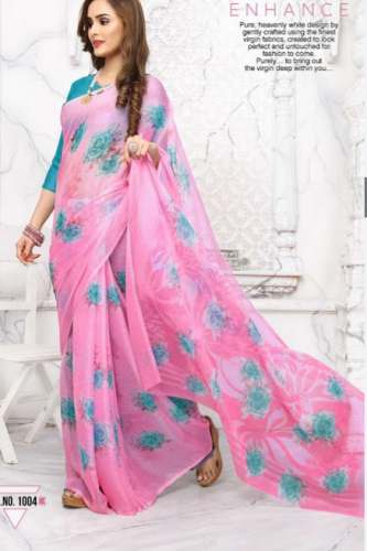 Regular Wear Pink Printed Saree by Saree Palace