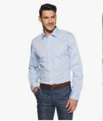 Mens Sky Blue Plain Casual Shirt 