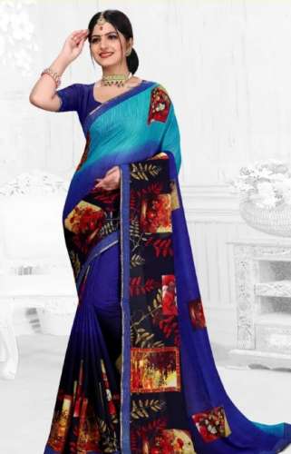  Printed Soft Chiffon Saree by Saheli Collections