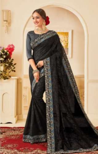 Silk Stylish Embroidery Work Sarees by Lakshmi Silks