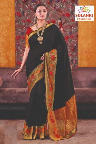 Black saree by Solanki Fashion