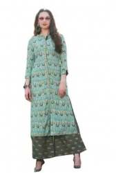 Office Wear Printed Kurti Palazo Set