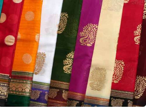 Party Wear Chanderi Silk Cotton Saree by Madhura Meeenakshi Silks
