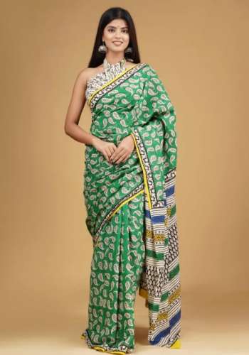 BAGARU PRINTED COTTON SAREES by Malleshwari Saree Mandir