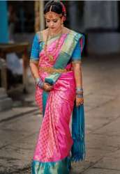 Designer Wedding Saree In Pink Colour