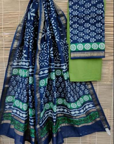 Fancy Blue Printed Dress Material For Women by Himani Boutique