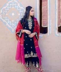 New Collection Navy Blue Kurti Palazzo Set